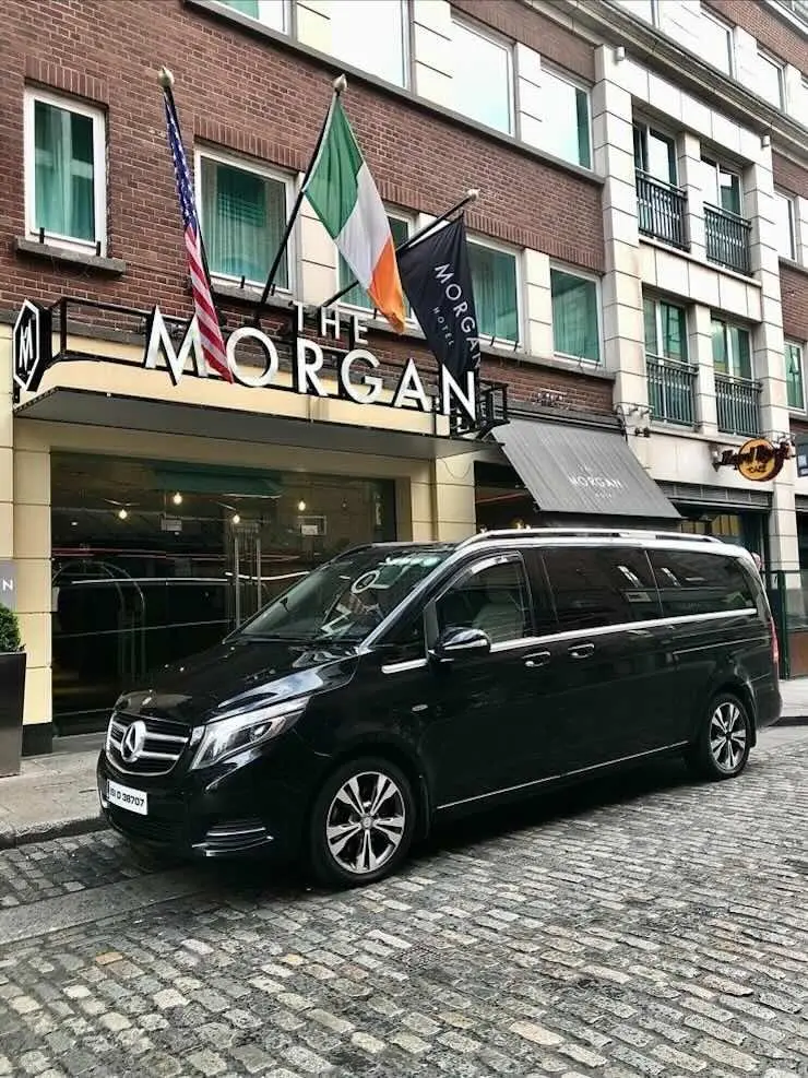 East Coast Travel Mercedes Benz MPV outside The Morgan Dublin